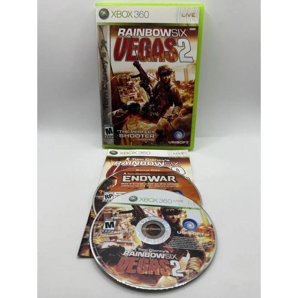 Tom Clancy's Rainbow Six Vegas & Vegas 2 Xbox 360 Lot Tested M EXTRA disk